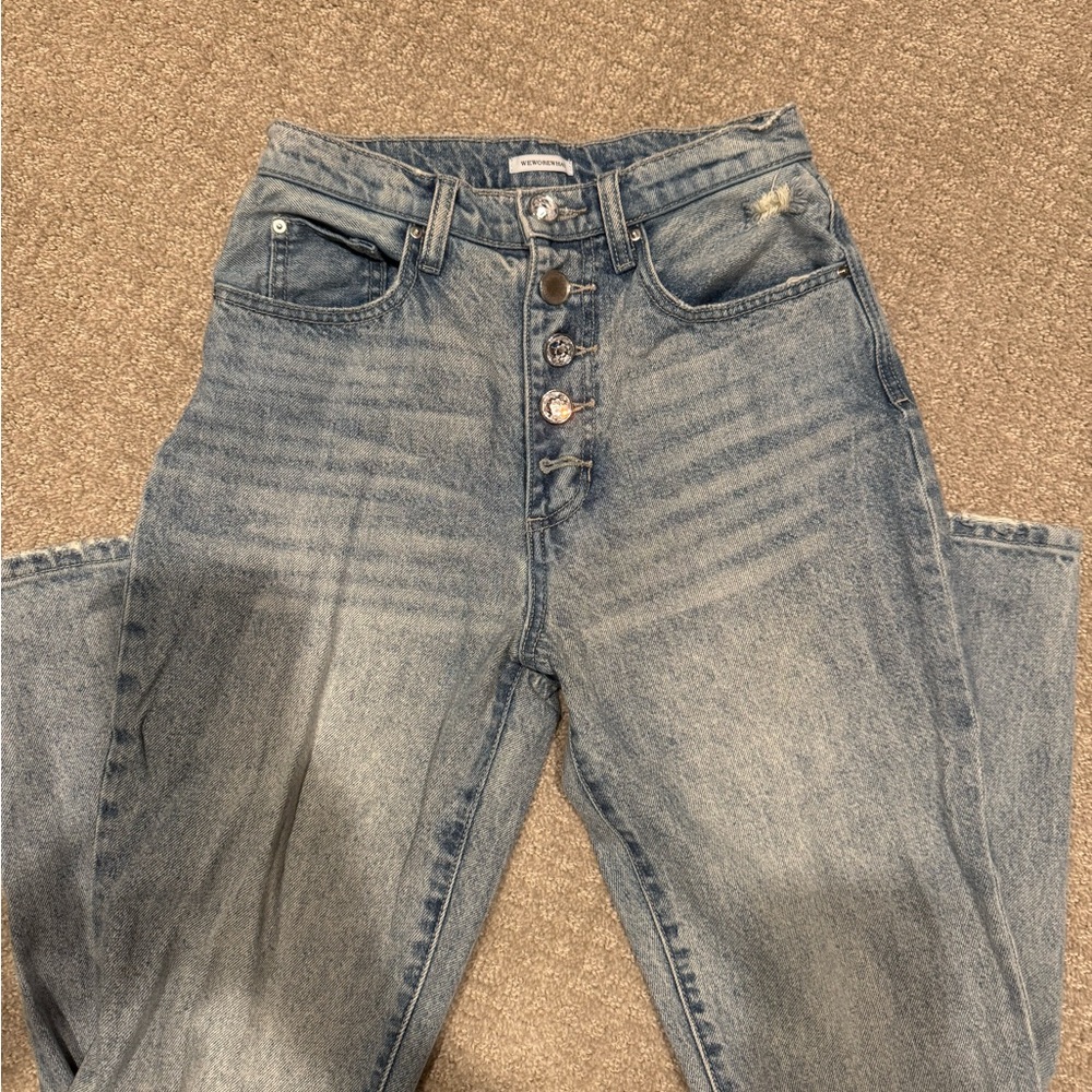 WeWoreWhat High Rise Blue Jeans